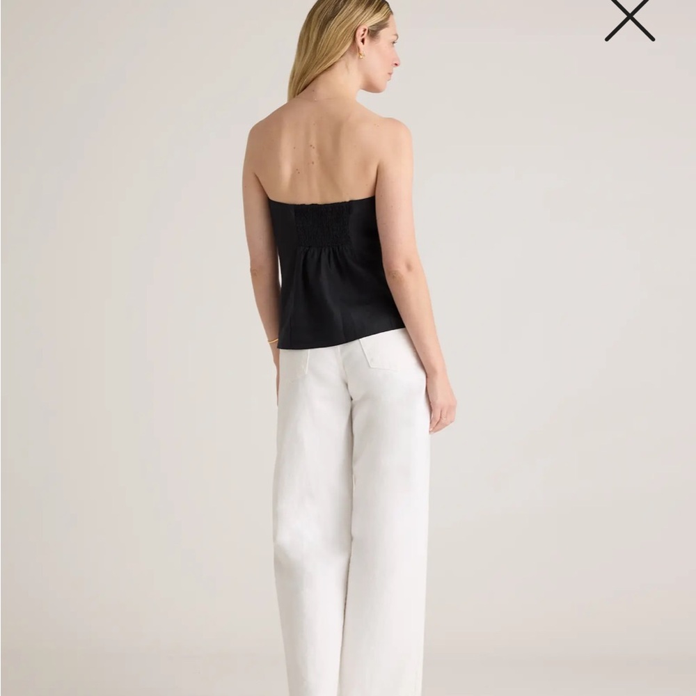 Quince - 100% European Linen Strapless Top - Picture 4 of 8
